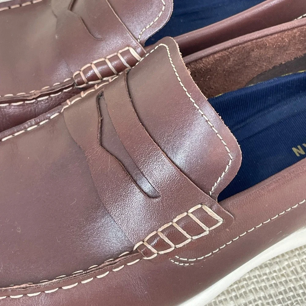 Cole‎ Haan Grand Atlantic Penny Loafers Mens 8.5 Mahogany Brown Leather C33028